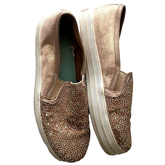 Skechers Shoes Slip On Memory Foam Air Cooled Platform Pink Rhinestones Women 5 - Picture 4 of 5